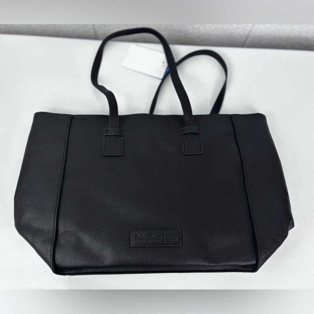 Danielle Nicole Disney It’s a Small World Black Tote with Colorful Patches - Picture 7 of 11